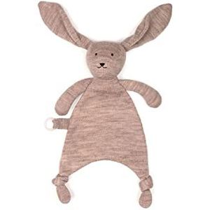 Smallstuff prachtig knuffeldoekje - tuttel -konijn- roze-  100% merino wol