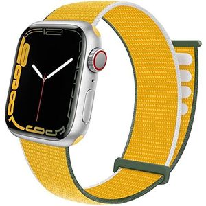 Strap-it nylon loop bandje - geel - Geschikt voor Apple Watch - Afmetingen: 42-44 - 45-49mm