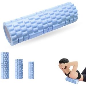 Foam Roller - LULUWA Yoga Oefening Rollers voor Diepe Weefsel Spiermassage Trigger Point Spieren Therapie (33 x 14 cm, blauw)