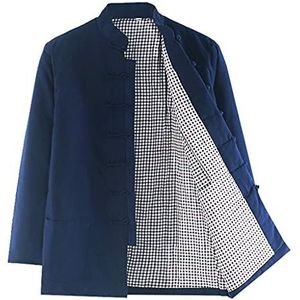 Een dikke, warme Tai Chi uniform Winter Heren Tang Pak Tai Chi Uniform Katoen Lange Mouw Multicolor Meerdere Maten(Cyan1,(L-XL))