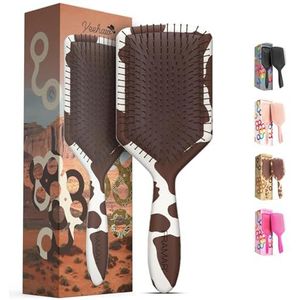 FRAMAR Ontwarrende Haarborstel, Paddle Brush - Elegante Haarborstel voor Vrouwen, Ontwarrende Borstel, Brosse A Cheveux, Krullenborstel, Haarontwarrer voor Vrouwen, Mannen en Kinderen (Yeehaw)