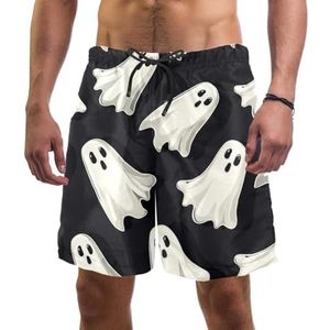 Mannen Board Shorts, Leuke Leuke Spooky Sneldrogende Badmode Strand Vakantie Party Bermuda Zwemmen Grote Broek, Leuk Schattig Spooky, L