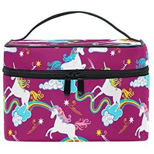 Art Rainbow Bbay Eenhoorn Paard Make-up Tas voor Vrouwen Cosmetische Tassen Toilettas Trein Case