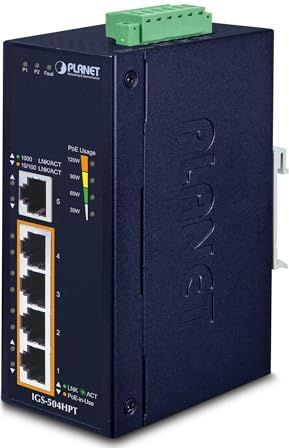 PLANET industriële switch 4-Port IEEE 802.3af / 802.3at PoE injector aluminium metalen behuizing