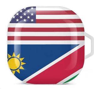 US Namibië vlag oordopjes hoesje compatibel met Samsung hard shell beschermhoes wit stijl