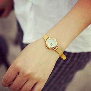 Analoge horloges vrouwen polshorloge quartz dameshorloge kinderen polshorloge metalen armband, zoals getoond, Eén maat