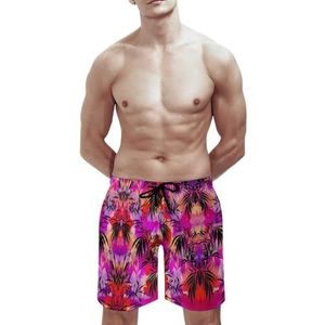 SANYJRV Sneldrogende ademende zwembroek voor mannen, casual sportshorts, elastische korte broek met trekkoord en zak, Kleur 3, XL