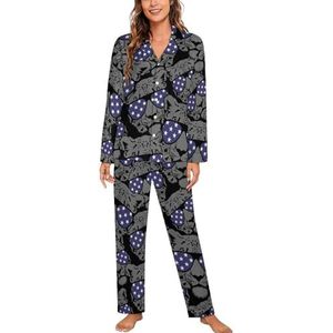 Coole Zwarte Luipaard Lange Mouw Pyjama Sets Voor Vrouwen Klassieke Nachtkleding Nachtkleding Zachte Pjs Lounge Sets