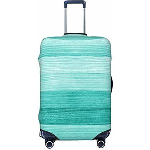 TOMPPY Geschilderd hout boord bedrukte bagage cover anti-kras koffer beschermer elastische koffer cover past 18-32 inch bagage, Zwart, Small