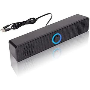 Computerluidspreker, Hifi Geluidskwaliteit Soundbar, 3,5 Mm Ingang USB Aangedreven Bedrade Luidsprekers Met Volumeregeling, Gamingluidsprekers Voor Desktop Pc Laptop Tablet