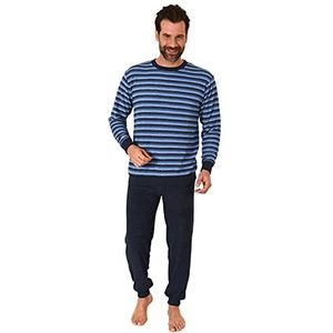 Luxe heren badstof pyjama pyjama pyjama met manchetten - ook in grote maten - 212 101 13 754, blauw, 52