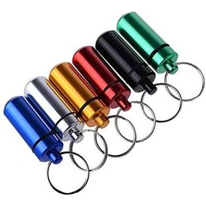 6 Stks Kleine Waterdichte Pil Houder, Aluminium Tablet Opbergdoos Opbergdoos, Medicine Container Sleutelhanger