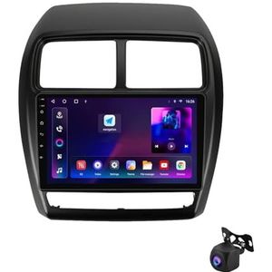 Android 12 Auto Bluetooth Radio 9 Inch Touch Screen Auto Radio Spelers voor Mitsubishi ASX 1 2016-2022 met Navi GPS autoradio Ondersteunt 4G WiFi USB Stuurbediening Mirror Link RDS(Color:XY6 8Core 4+6