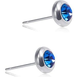 1 paar vrouwen man roestvrij/titaniumstaal veelkleurige strass Stud Earrings Stud Earrings Boy en Girl hypoallergene oor sieraden stijl