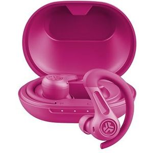 JLab JBuds Sport ANC 4 In-Ear Koptelefoon, Sportoordopjes Bluetooth, 60+ uur, Noise-Cancelling True Wireless Oordopjes Draadloos Met USB-C Oplaadcase, IP66 Zweetbestendig, Multipoint, Roze