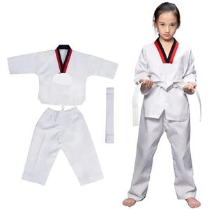 Judo Kostuums, kleding, wit, taekwondo-uniformen, karate, judo dobok kleding, volwassenen, uniseks, lange mouwen, gi-uniform voor mannen, vrouwen (170 cm)