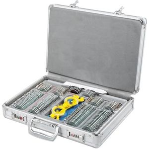 104-delige optische proeflensset, metalen optische lenzen, optometrie-apparatuur, oogbescherming, accessoires met aluminium opbergkoffer