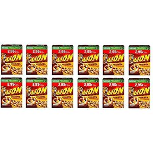 12 x Nestlé Lion Cereali Integrali Cioccolato e Caramello granen, volkoren ontbijtgranen met chocolade en karamel, 400 g