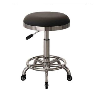 JAVPTAV Zadelstoel, zadelkruk stoel met voetsteun, 360 ° draaibare rolstoel, 5 wielen, salon, kantoor, verstelbare hoogte voor schoonheidssalon, massage, tandartspraktijk, thuiskantoor (kleur 1)