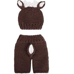 Pasgeboren fotografie kostuum, schattige pasgeborenen baby foto rekwisieten haakjes hert hoed bodysuit fotografie rekwisieten kostuum