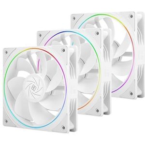 Thermalright TL-S12RW X3 CPU-ventilator 120 mm omgekeerde ventilator wordt geleverd met ARGB verlichting, CPU-koeler met 1500 tpm snelheid, wit PC PWM stille computer, set ventilator