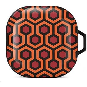 Glanzend tapijt patroon oordopjes hoesje compatibel met Samsung hard shell beschermhoes zwart-stijl