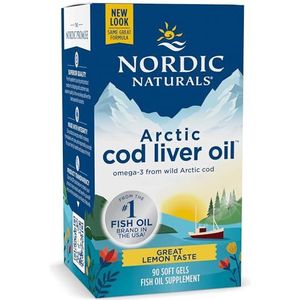 Nordic Naturals, Arctic Cod Liver Oil, 90 glutenvrije softgels, 750 mg omega-3 per dosis, sojavrij, GMO-vrij, smaakneutraal