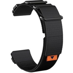 Nylon polsbandje 22-26 mm geschikt for Garmin 5Plus 6Pro 7Pro Quick Release polsbandje Vervangbare horlogeband Fenix7X / 5X / 5XPlus / 6X / 6XPro riem (Color : Black, Size : 22mm)