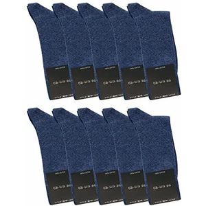 ca·wa·so Herensokken van 100% katoen | pure katoenen sokken in 10-delige set | vrijetijdssokken zonder naad met versterkte hiel & teen, jeans, 43-46 EU