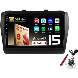 Android 15 Autoradio Sat Navi voor S-uzuki Swift (2016-2021) 9 Inch Touchscreen Multimedia Speler met Draadloze Carplay GPS Navigatie FM RDS Bluetooth 5G-WiFi SWC DSP,M100s