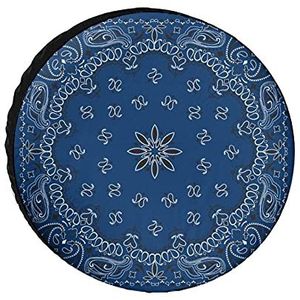 Blauwe Paisley Bandana Grappige Reserveband Cover Wielbeschermers Gedrukt Gift Voor Camping RV SUV Truck Trailer