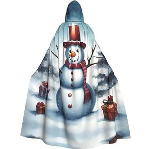 SSIMOO Kerst sneeuwpop opvallende cosplay kostuum cape voor dames - unisex vampier mantel voor Halloween.