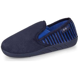 Isotoner Mocassins pantoffels voor jongens van superzacht suède, Marineblauw, 36 EU