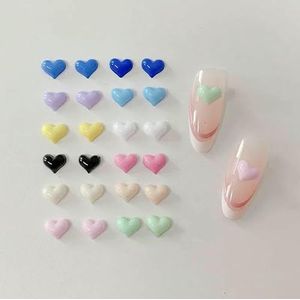 100 stuks minimalistische mini-hars nagelbedels in 3D effen perzikkleurige hartvormige nageldecoraties voor doe-het-zelf haarspeld oorbellen nagels - 12 stuks groen 100