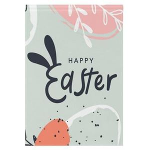 ZRWLUCKY Happy Easter Roze Oranje Eieren Mintgroen Welkom Tuin Vlag 71x100 cm Dubbelzijdige Tuin Vlaggen voor Buiten Tuin Thuis Gazon Veranda Vakantie Grote Seizoensgebonden Decor Vlaggen