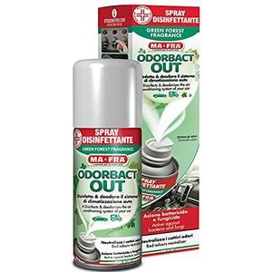 Ma-Fra, Odorbact Out Green Forest desinfecteert en ontgeurt het airconditioningssysteem en de auto, verwijdert actieve geuren, 150 ml