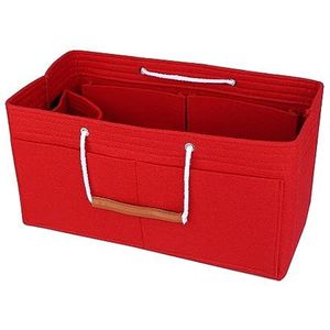 NOTAG Zakorganizer voor handtassen, vilten handtas tas organizer voor tote met handvat, rood, Small