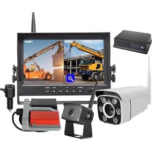9 inch schermmonitor met 1080p optische zoom, draadloos camerasignaal digitaal signaal for kraan/torenkraan/heftruck(9 Inch Kit3,None)