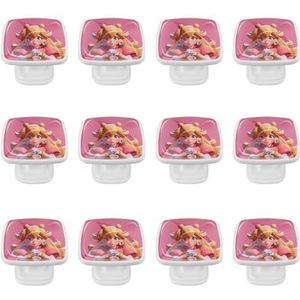 Voor Princess Peach ABS glazen lade trekt met schroeven (12 stuks) - 1,2 x 0,8 x 0,8 inch handvat voor kasten, dressoirs, en meer modern en stijlvol ontwerp - Premium kwaliteit keuken en badkamer