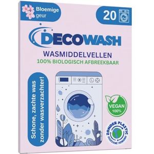 Wasmiddel Vellen (tot 40 wasbeurten) – Wasmiddel Strips Ecologisch, Hypoallergeen, Bloemengeur, Biologisch Afbreekbaar, Vegan & Zonder Plastic – Voor Gevoelige Huid, Hand- & Machinewas