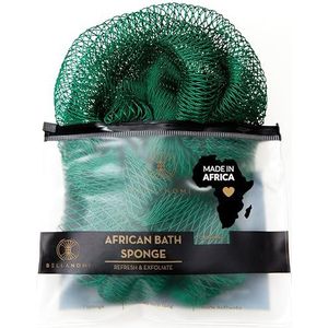 Bellanomi Afrikaanse exfoliërende netspons authentiek ethisch afkomstig uit Nigeria 45"" lang (Emerald Green)