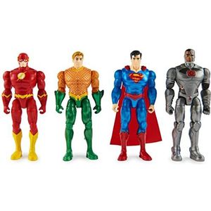 DC Comics, Justice League 4 x 10,2 cm actiefiguren | The Flash, Superman, Aquaman, Cyborg | Verzamelspeelgoed voor jongens en meisjes vanaf 3 jaar