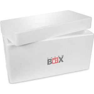 THERM BOX Styrofoam Box - Thermobox voor Food & Drinks - Styrofoam Cooler & Warmer (78x35x45cm - 87,60L Volume) Opnieuw te gebruiken