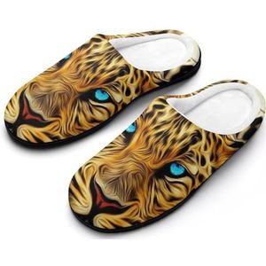 Prairie Cheetah Luipaard Katoenen Slippers Voor Vrouwen Warme Anti-Slip Rubberen Zool Huisschoenen Voor Indoor Hotel 11-12 (42-43)