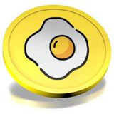 CombiCraft ontbijt consumptiemunten geel - munten met een opdruk van gebakken ei - diameter 29 mm - verpakking 100 stuks - handig betaalmiddel voor festivals, evenementen en horeca