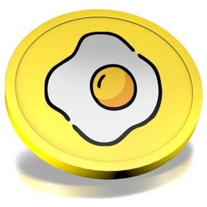 CombiCraft ontbijt consumptiemunten geel - munten met een opdruk van gebakken ei - diameter 29 mm - verpakking 100 stuks - handig betaalmiddel voor festivals, evenementen en horeca