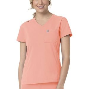 Carhartt Scrubs C12137 Rugged Flex Modern Fit Tuck-In Top voor dames - XX-Large - Sorbet
