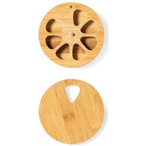 2 stuks compacte weekpillendoos met 7 vakken van bamboe, tablettendispenser, pillendoosje met magnetisch deksel, duurzaam materiaal