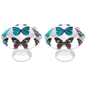 Kristallen Kabinet Knoppen Decoratieve Deurknoppen Kast Ronde Handgrepen voor Laden DIY Meubelknoppen 2 stuks Kleurrijke vlinder