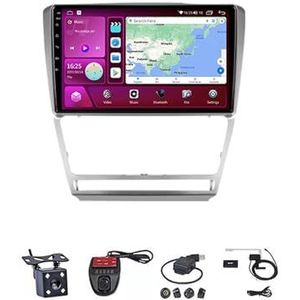 Android Autoradio Video Multimedia Speler, 9 Inch Touch Screen Radio Plug And Play Autotoebehoren Met Bluetooth En Navigatie En Achteruitrijcamera Voor Skoda Octavia 2 A5 2008-2013(M100S WIFI 1G+16G